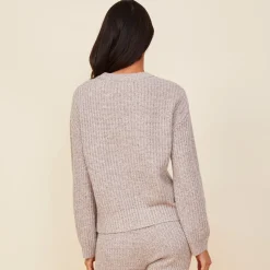 MONROW Wool Cashmere Space Dye Sweater OATMEAL Outlet